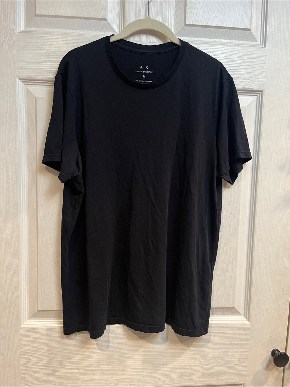 A/X Armani Exchange Black Crewneck Short Sleeve Pima Cotton Tee